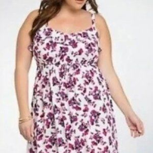 Torrid White and Rose High Low Maxi Dress Size 2 Women